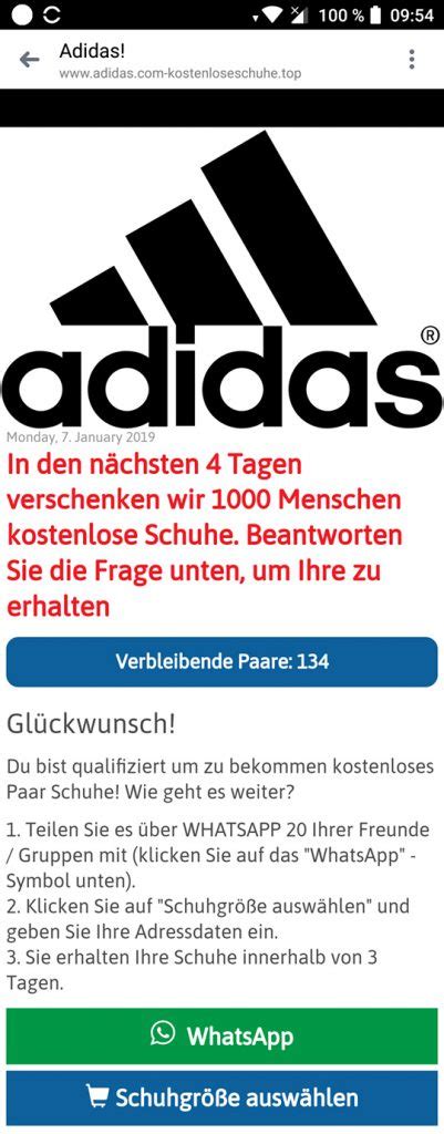 adidas kostenlose schuhe whatsapp|Don't fall for this 'free Adidas shoes' scam on WhatsApp.